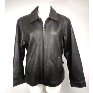 Eddie Bauer Stine leather zip up jacket